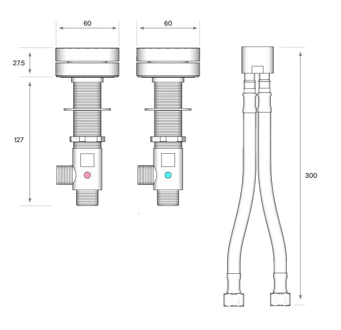 Смеситель для раковины из нержавеющей стали с 2 отверстиями COCOON Maison ARCH-00146729 - Вид №1