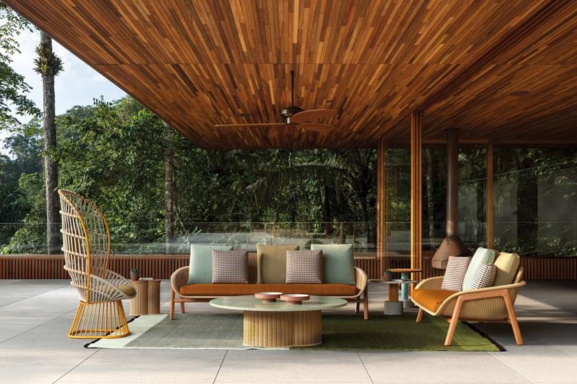 Kettal Треугольный журнальный столик из синтетического волокна Vimini 15730 - Вид №3