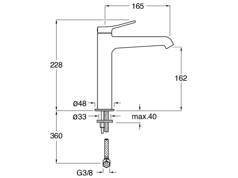 Высокий смеситель для раковины без слива CRISTINA Rubinetterie бочка ARCH-00076930 - Вид №2