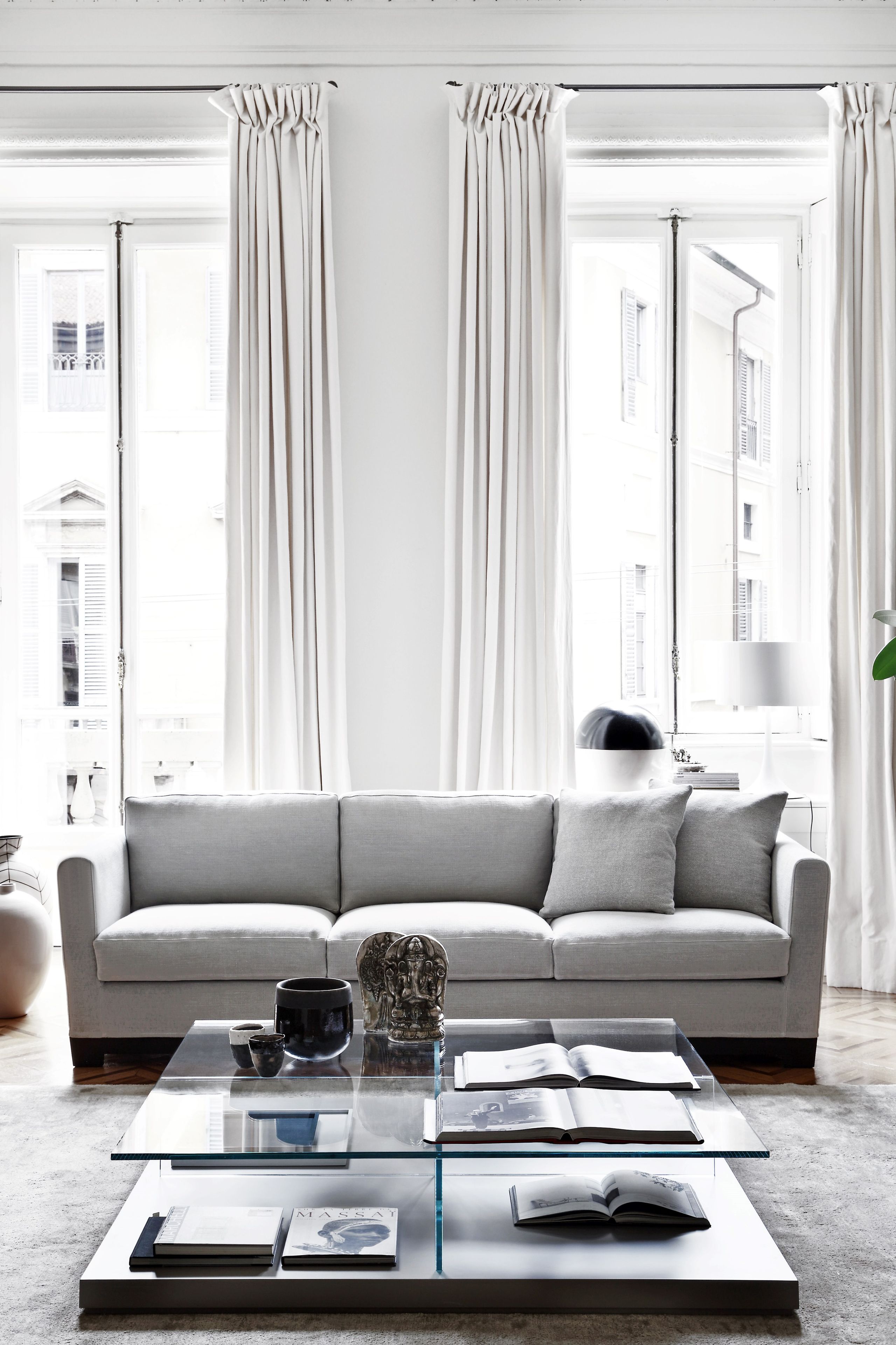 Квадратный низкий журнальный столик из закаленного стекла Meridiani ARCH-00024092 - Вид №5