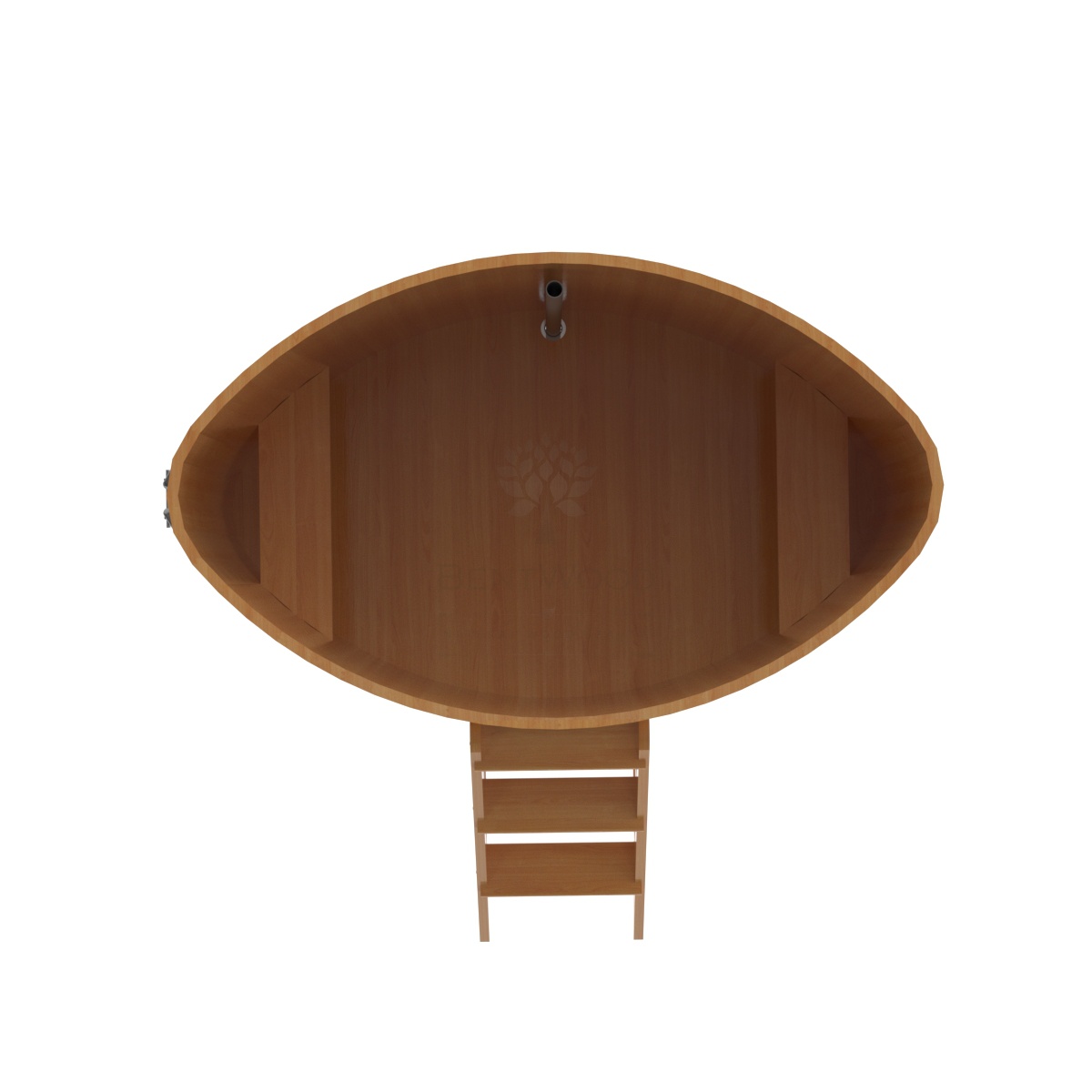 1182 Купель овальная из лиственницы 1,08х1,75х1,4 натуральная премиум Alyarus  - Вид №4