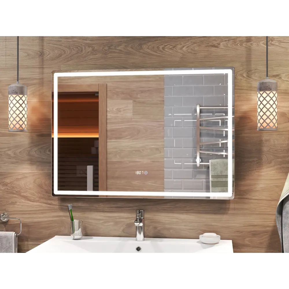 Зеркало для ванной Vigo Level Comfort 100x70 см с подсветкой и часами 89359100 STLM-2015075 - Вид №1