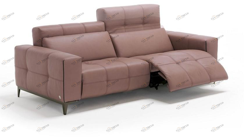 Egoitaliano Стеганый 3-местный кожаный диван с подставкой для ног sun-id-1431722