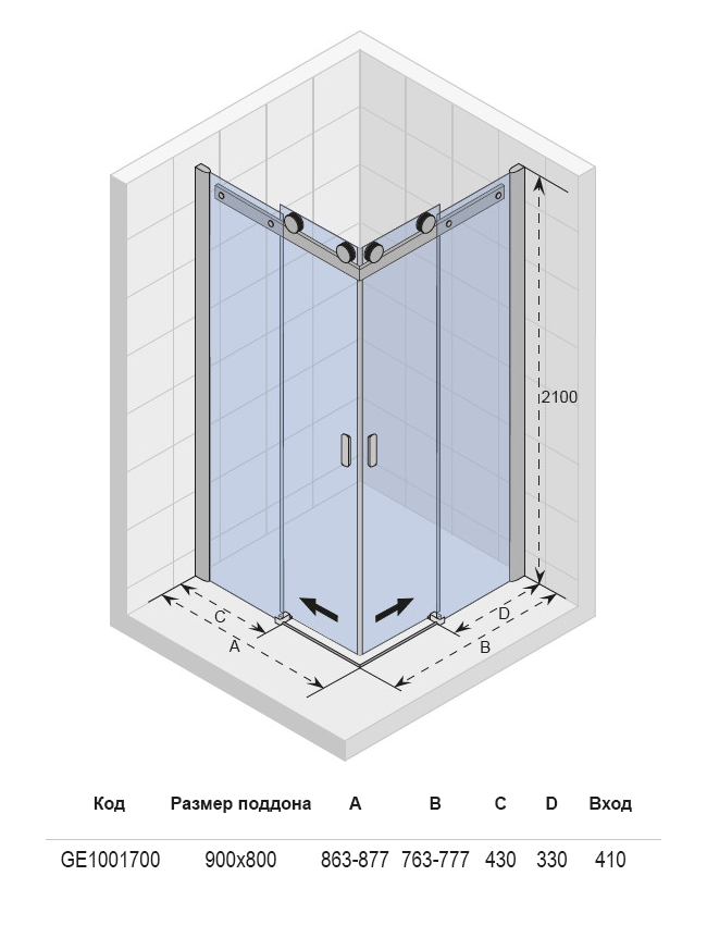 GE1001700 Душевой уголок Riho Baltic Santreyd - Вид №3