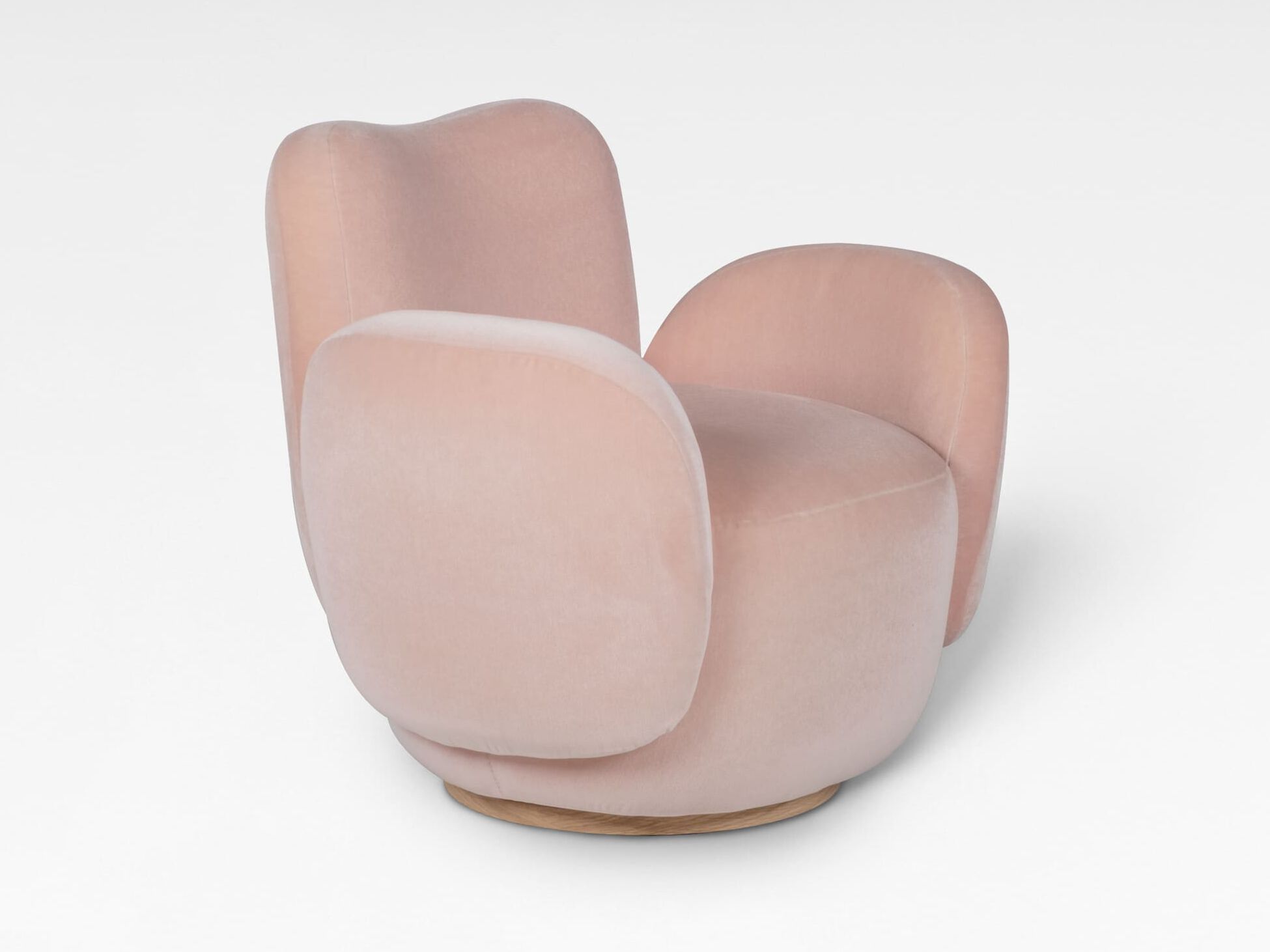 Кресло из мохера с подлокотниками Greenapple Conchula ARCH-00048023