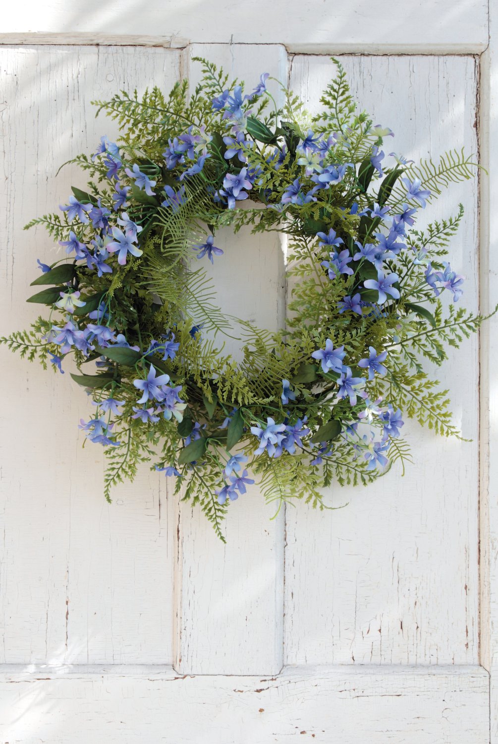 3105 110 a3 Искусственный венок 'жасмин / папоротник' Ø 45 см, голубой H-andreas 