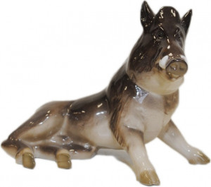 98880 Императорский фарфоровый завод Скульптура "Вепрь" Фарфор твердый