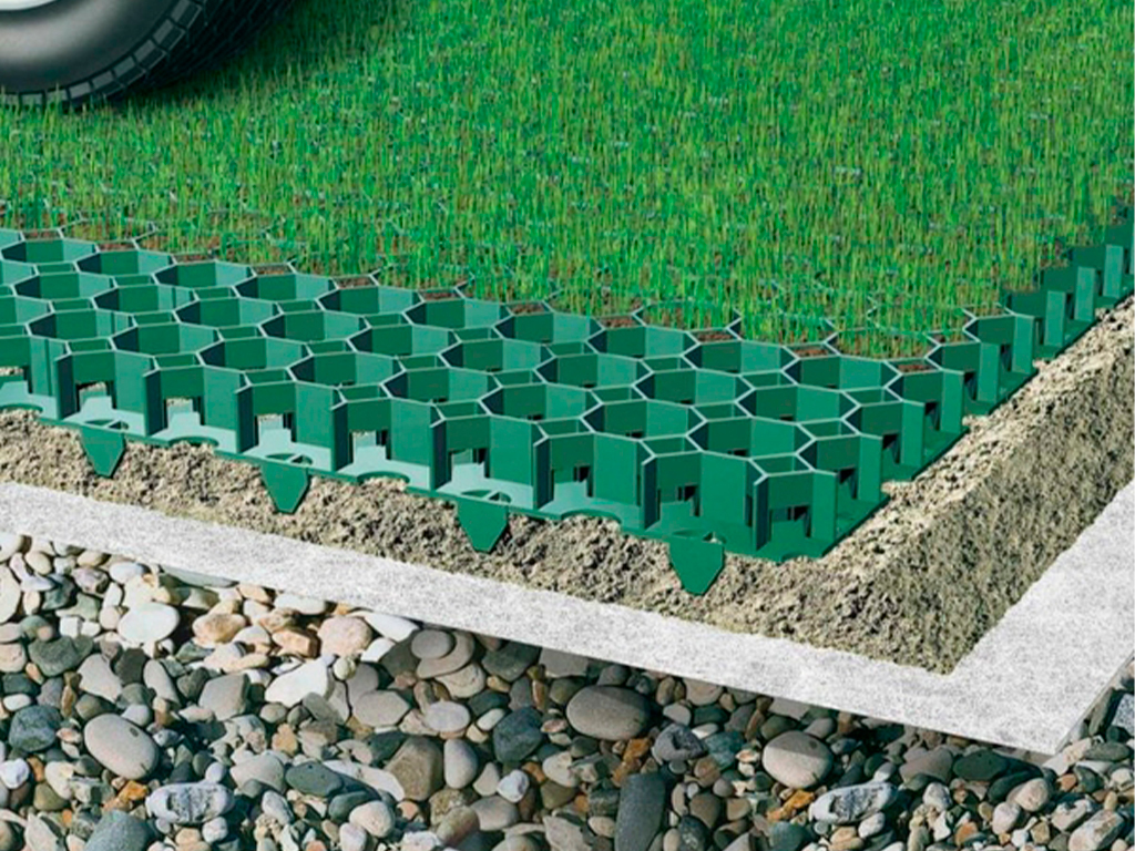 Газонная решетка чёрная 544*336*32мм ГеоПластБорд GPBST-103 - Вид №4