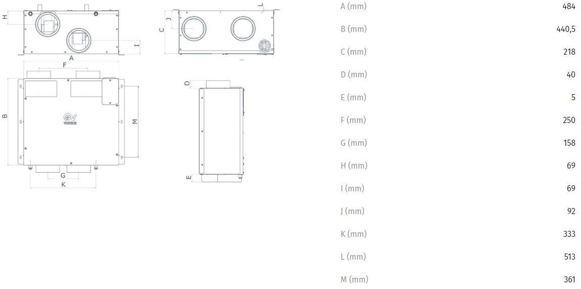Vortice Блок рекуперации тепла для подвесных потолков Vort invisible mini 12214 - Вид №2