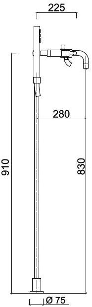 Rubinetteria Giulini Напольный смеситель для ванны с ручным душем G4 F7701ct - Вид №1