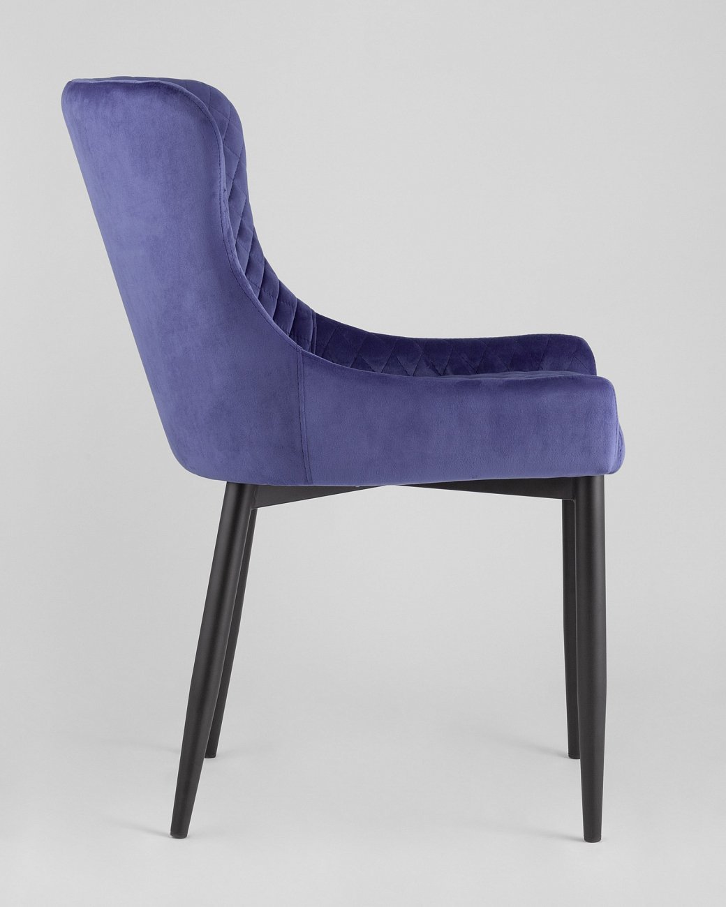 Стул мягкий со спинкой королевский синий с черными металлическими ножками "Ститч" STOOL GROUP ДИЗАЙНЕРСКИЕ 00-3881930 Синий  - Вид №3