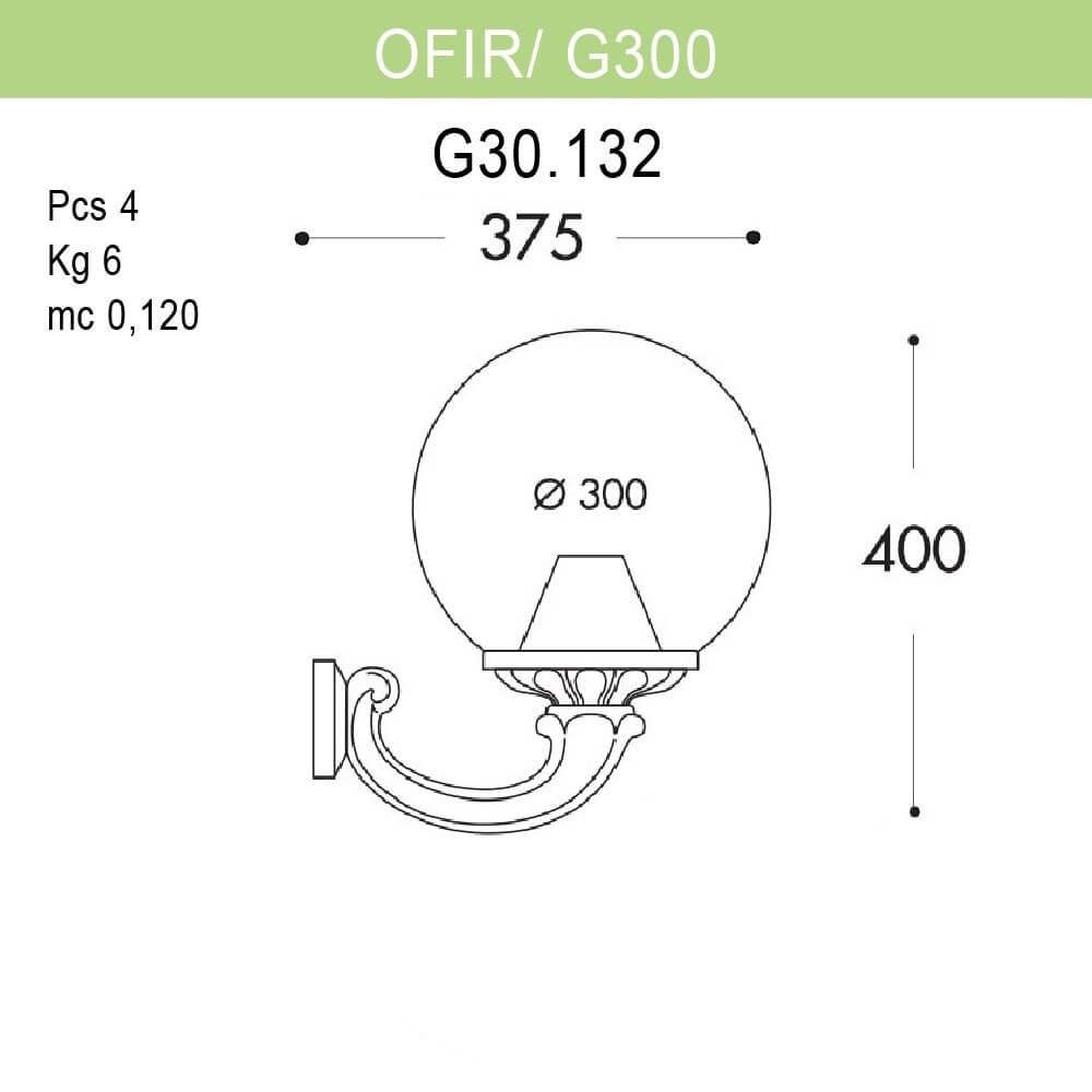 Уличный настенный светильник Fumagalli Ofir/G300 G30.132.000.WXE27 FUMAGALLI OFIR, G300 271809 Белый  - Вид №1