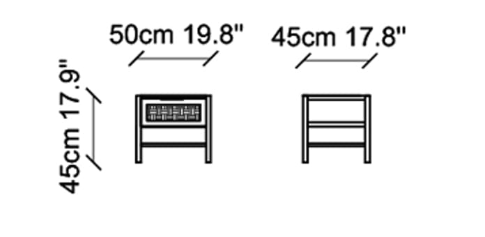 Деревянная прямоугольная прикроватная тумбочка с ящиком NDESIGN глина ARCH-00147607 - Вид №3