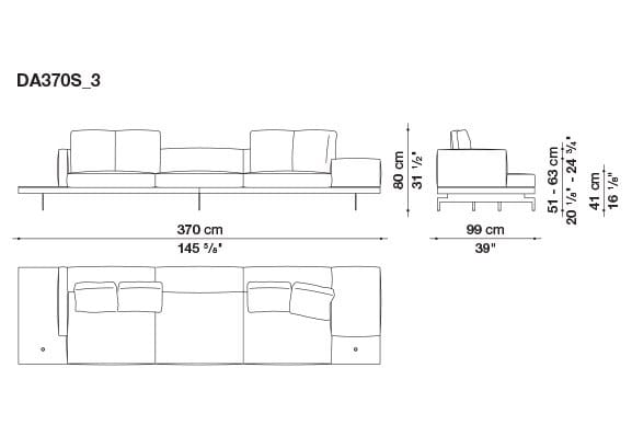 3-местный тканевый диван с полуостровом B&B Italia док ARCH-00061121 - Вид №144