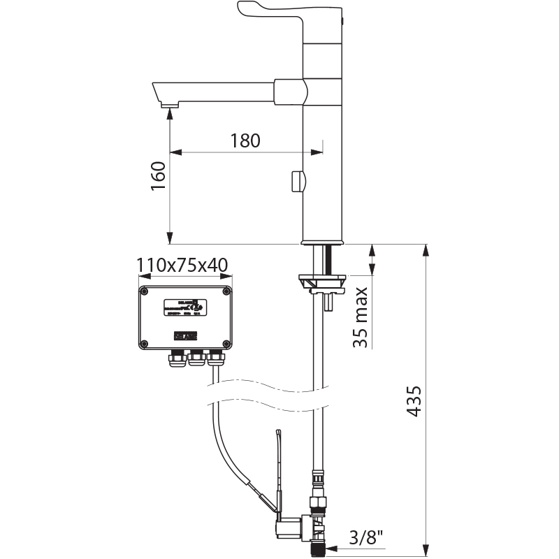 20871T1 Сенсорный смеситель TEMPOMATIC MIX со съемным изливом BIOCLIP DELABIE  - Вид №1