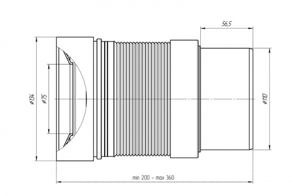 Слив для унитаза Ани К821 АНИ пласт 15923 - Вид №1
