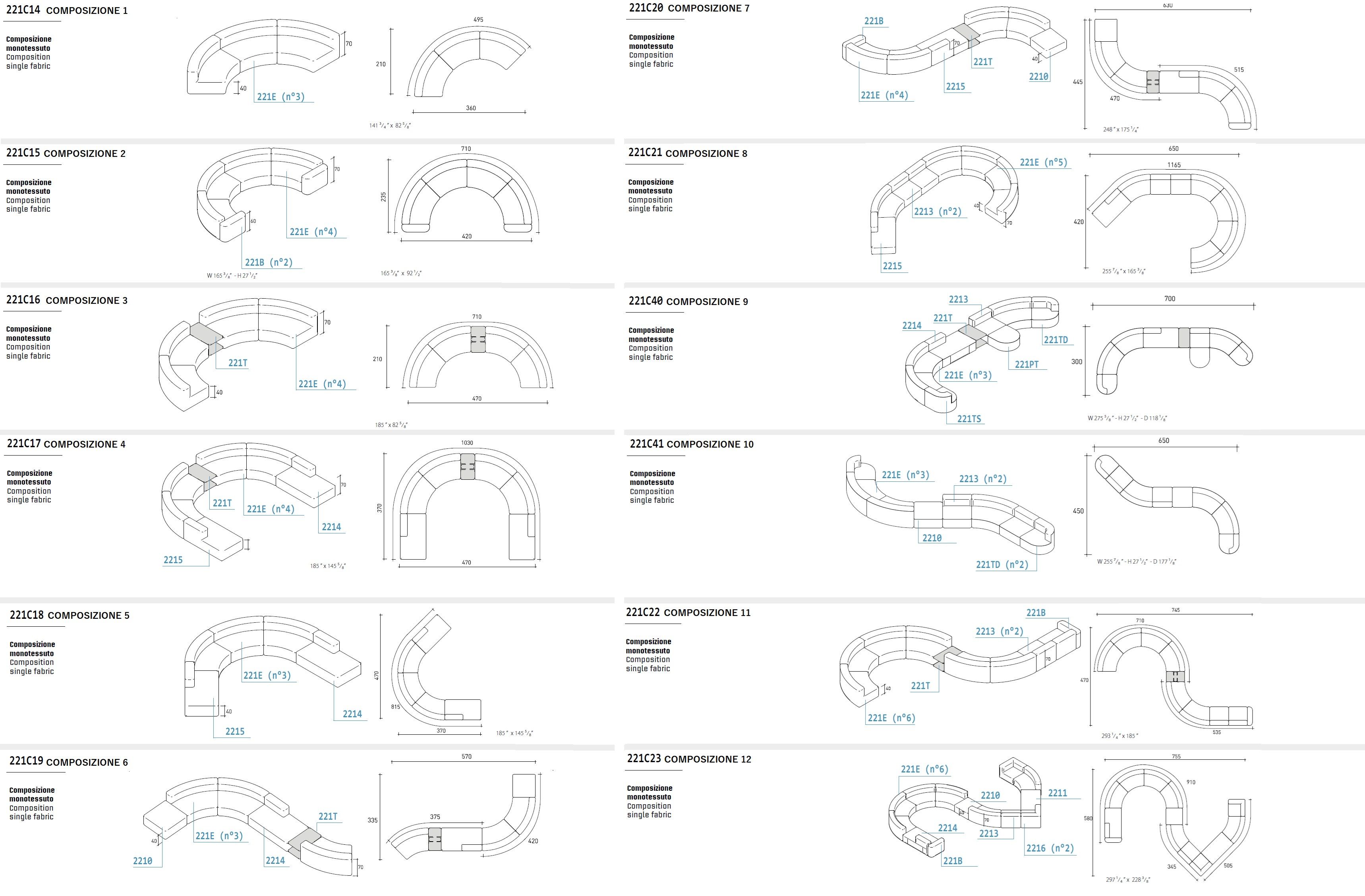 Тканевый изогнутый модульный садовый диван Varaschin Belt ARCH-00070843 - Вид №14
