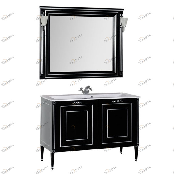 Комплект мебели Aquanet Паола 120 черный ПАЛЛАДА 00182132