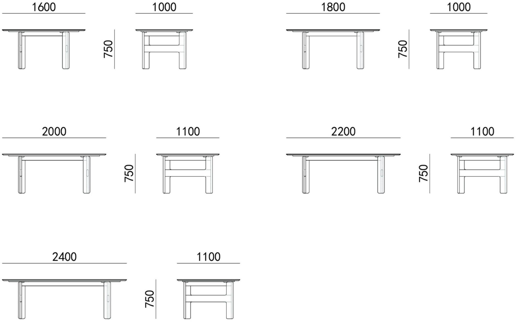 HC28 Cosmo Прямоугольный деревянный обеденный стол Fugue 11c017 / 11c018 - Вид №1