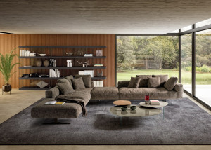 Угловой диван из ткани