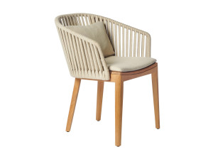 Стул для сада из тикового дерева с подлокотниками