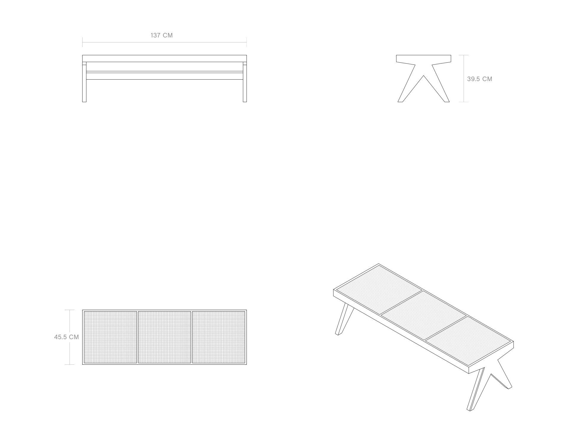 Скамейка из тикового дерева Phantom Hands проект "Чандигарх" ARCH-00012677 - Вид №3