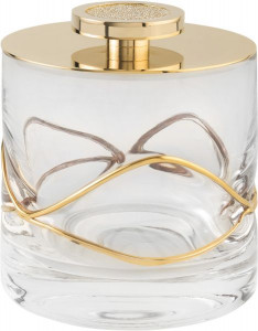 6620/CH Surya Crystal Stream, емкость для ватных дисков с крышкой, цвет хром