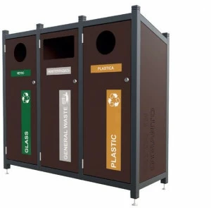 Lazzari Урна из оцинкованного листового металла для раздельного сбора отходов