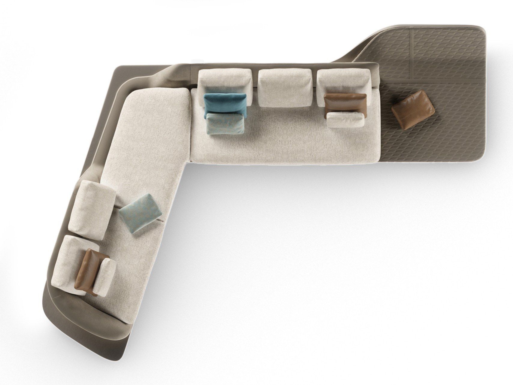 Кожаный диван с полуостровом REFLEX Pininfarina home design ARCH-00041060