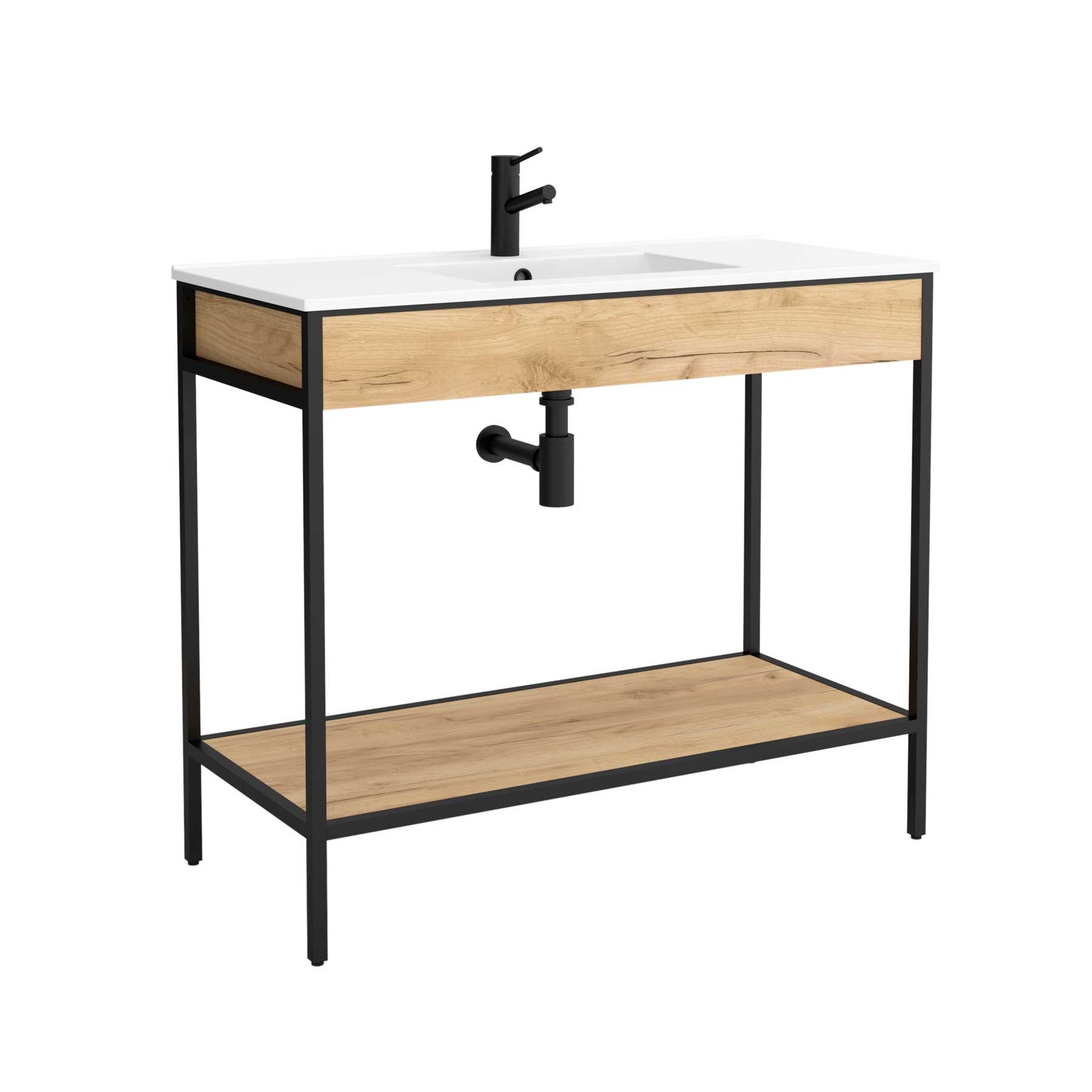 26723 SALGAR Мебель для умывальника VINCI 850 ДУБ АФРИКАНСКИЙ 848 x 453 x 868 мм - Вид №2