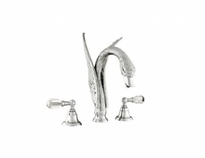 039654.D00.00 Комплект для ванны на три отверстия с кристаллами swarovski swan series Золото 24К