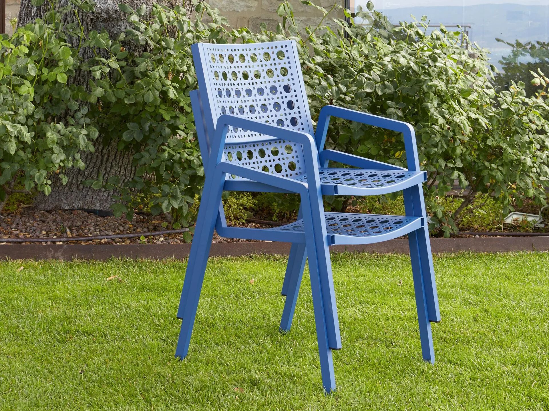 Алюминиевый садовый стул с подлокотниками DOMIZIANI современный ARCH-00006049