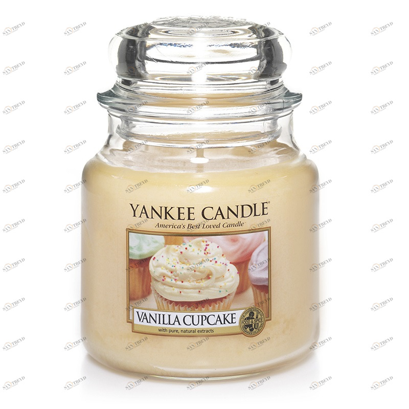 Свеча средняя в стеклянной банке "Ванильный кекс" 411 гр 65-90 часов YANKEE CANDLE ВАНИЛЬ 267960 Желтый 