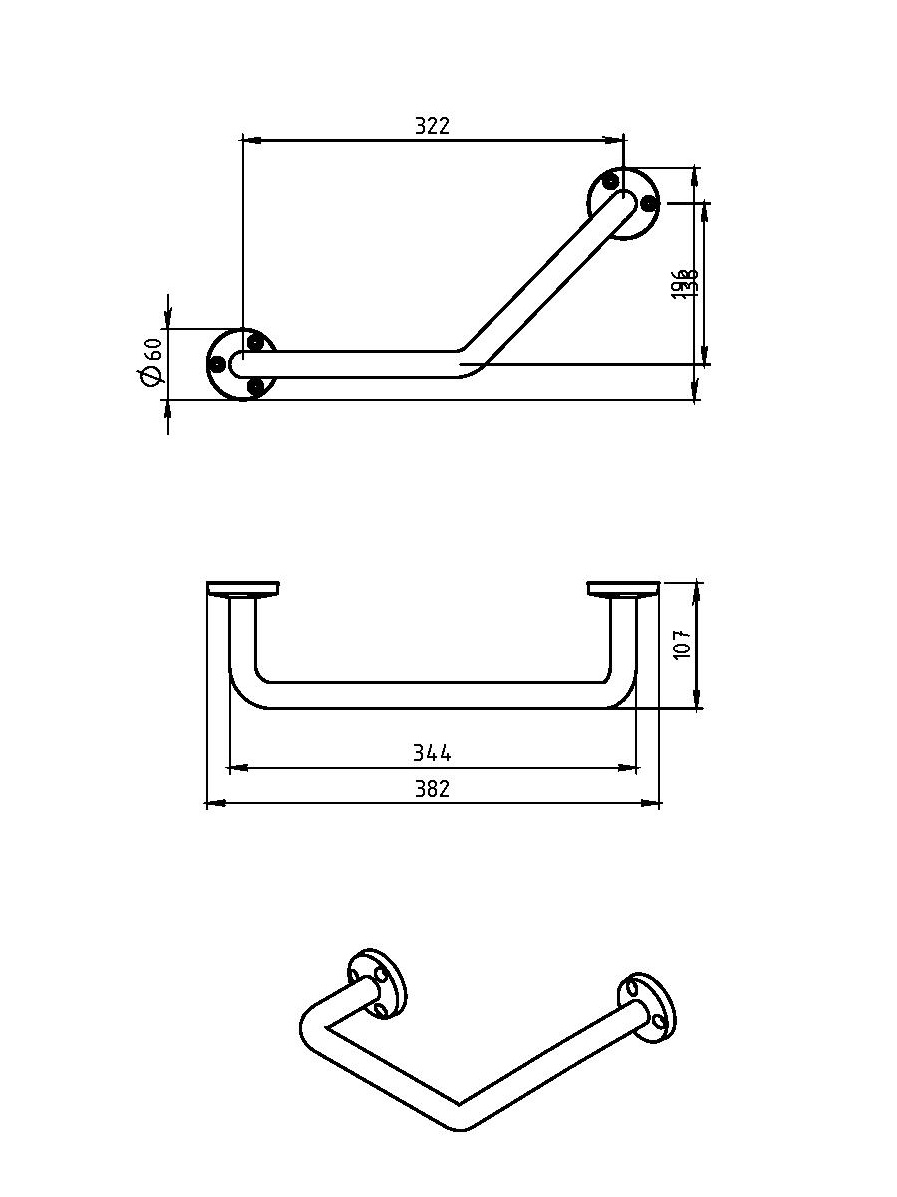 Поручень Novaservis  Metalia 1 6164.0 хром 61640 - Вид №1