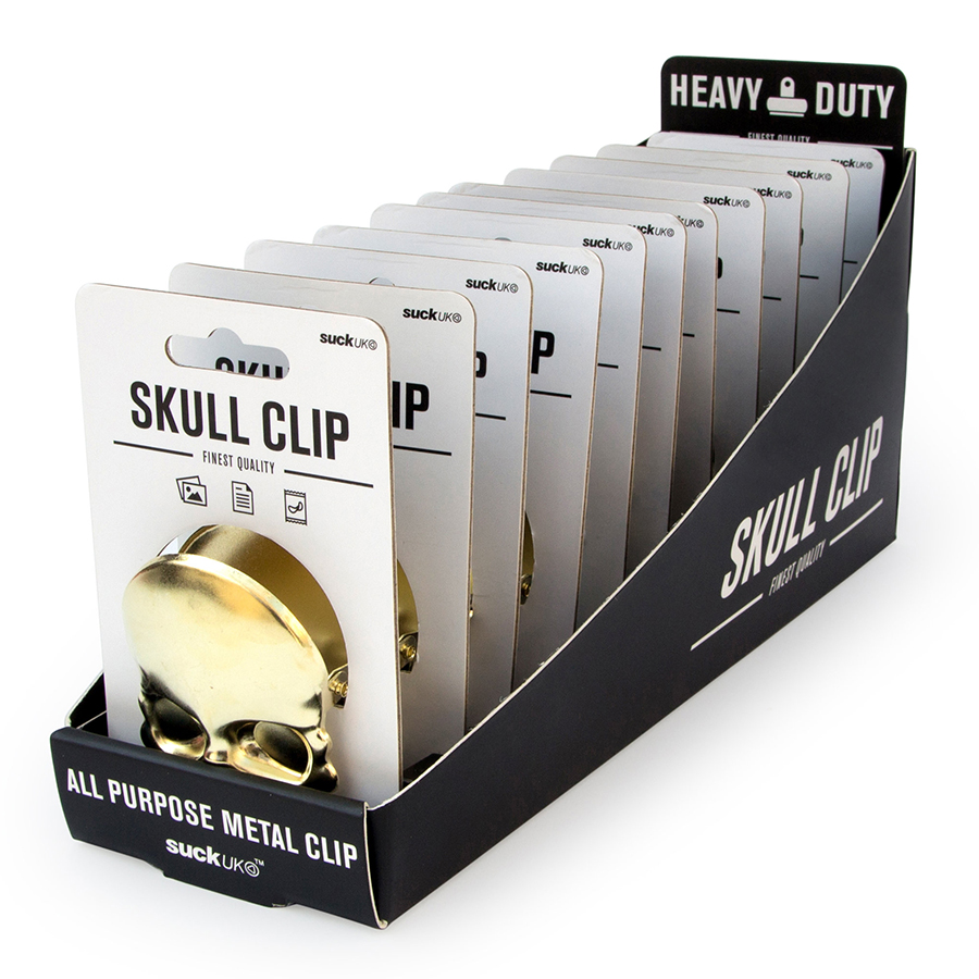 SK CLIPSKULL1 Зажим для пакетов skull, латунь Suck UK  - Вид №7