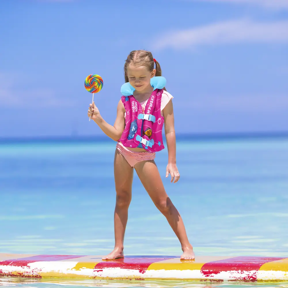 Надувной спасательный жилет Котик ПВХ 45x44 см разноцветный Santreyd STLM-2140730 - Вид №1