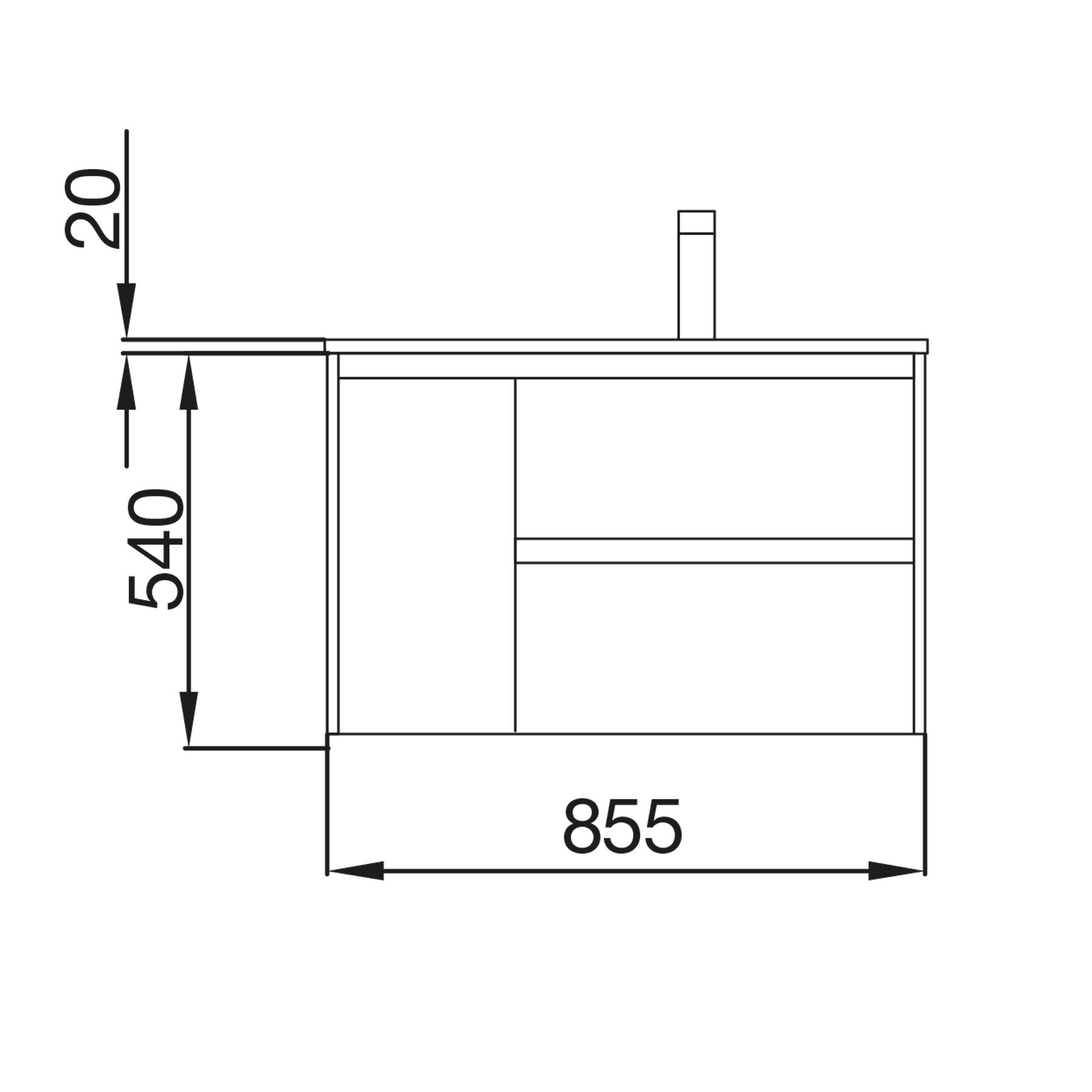 85067 SALGAR Мебель для умывальника NOJA 855 1 дверь левая ETERNITY OAK + Раковина Робл Вечность - Вид №1