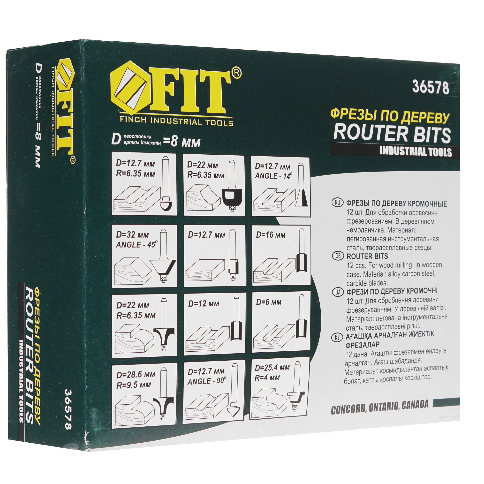 Набор фрез FIT 36578 12 шт 1310025 STDN-0127021 - Вид №2