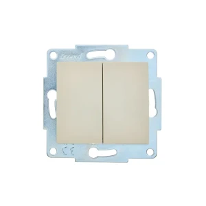 Выключатель встраиваемый Lezard Asti 2 клавиши цвет кремовый