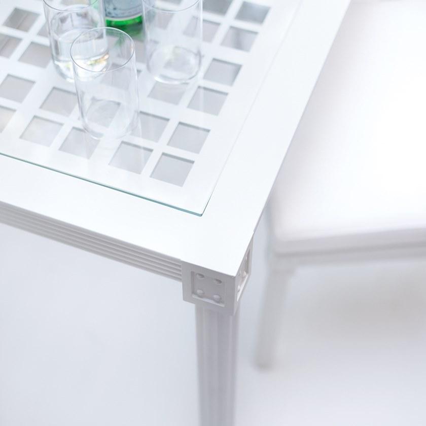 JANUS et Cie Квадратный обеденный стол из алюминия и стекла Quadratl sun-id-1385778 - Вид №3