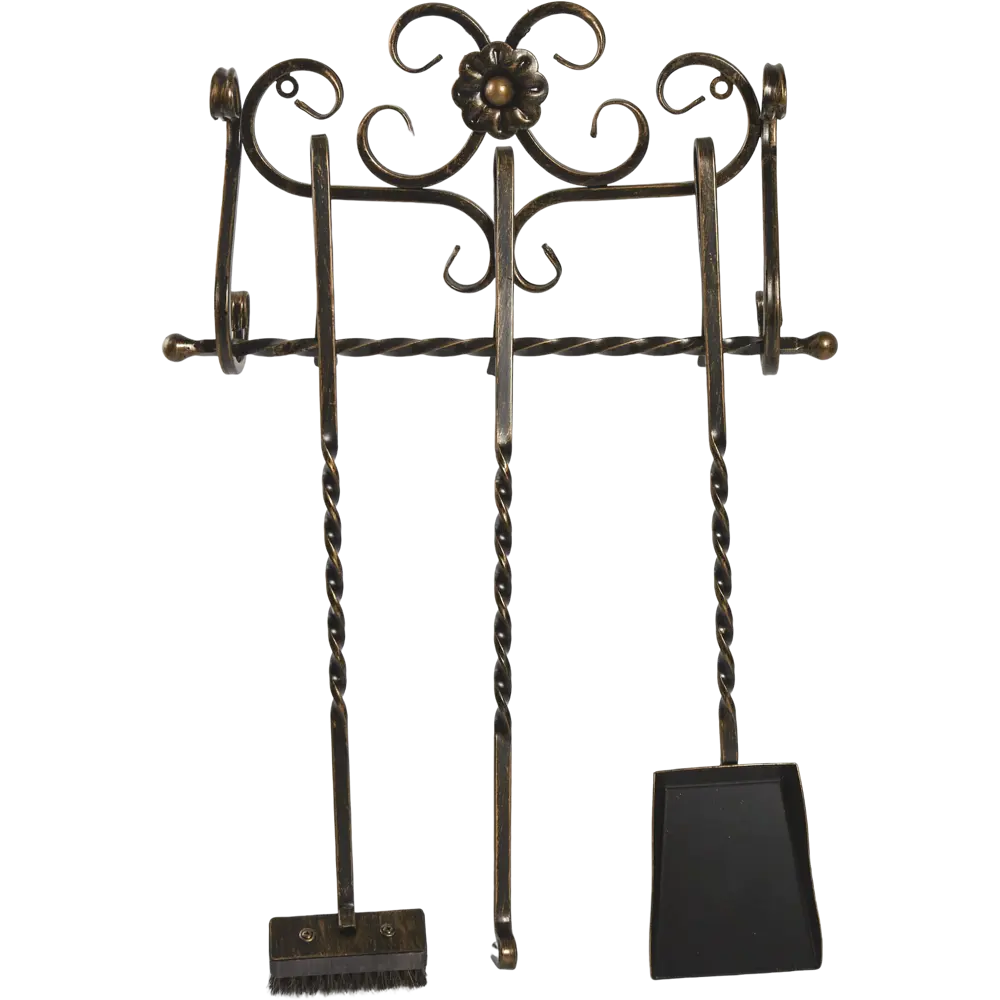 GRATAR Настенный каминный набор с кованым цветком 13349172 STLM-0003045