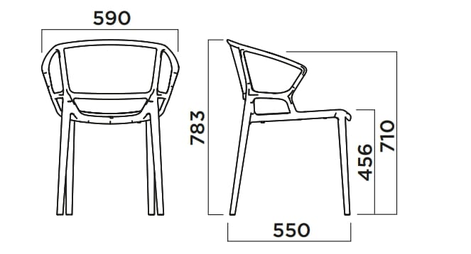 Штабелируемый стул из полипропилена с подлокотниками Infiniti Fiorellina ARCH-00111204 - Вид №3
