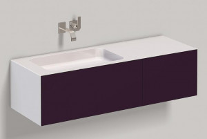 5158512000 Умывальник с тумбой, wp.folio8, белая, лакированная, шелковисто-матовый блеск, баклажан Alape серия FO (Folio)