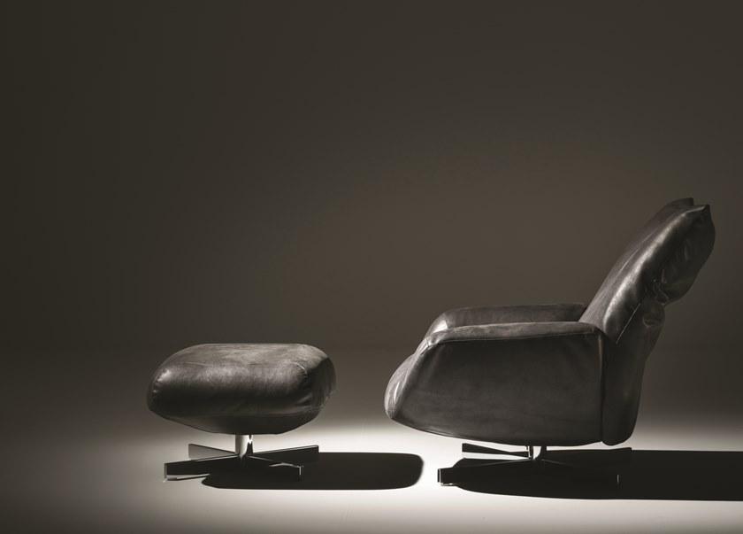 edra Поворотное кожаное кресло с подлокотниками  Chr010  - Вид №7