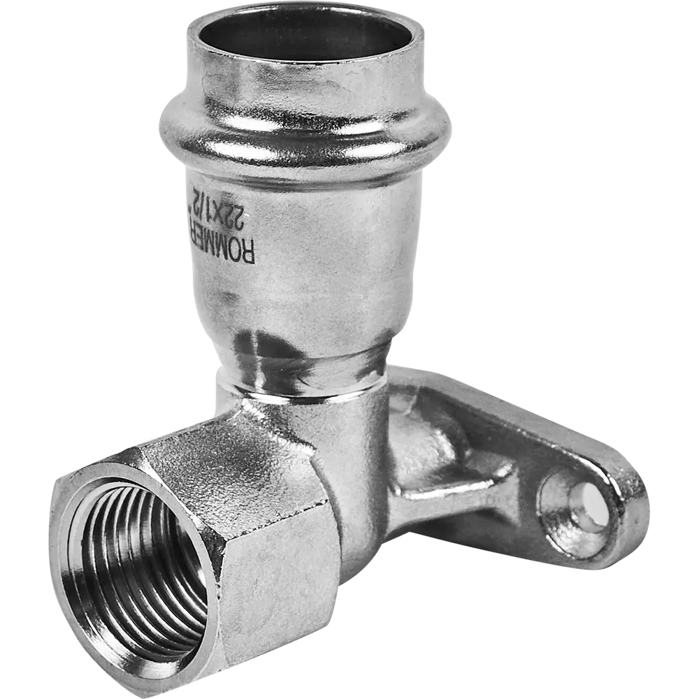 Водорозетка Rommer 1/2"x22 мм ВПр-ВР нержавеющая сталь STLM-2090689 - Вид №2