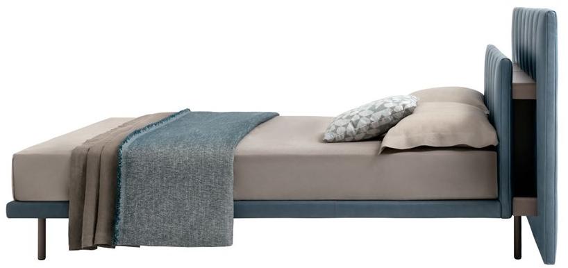 Zanotta Двуспальная кровать с мягким изголовьем из ткани или кожи sun-id-1437889 - Вид №2