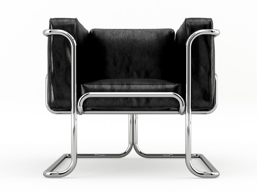 Prieto Studio Кожаное кресло с алюминиевой структурой Lotus Lot001 - Вид №1