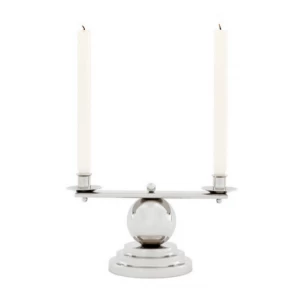 Канделябр серебряный на 2 свечи Leopold от Eichholtz, 16,5 см EICHHOLTZ EICHHOLTZ 060295 Хром