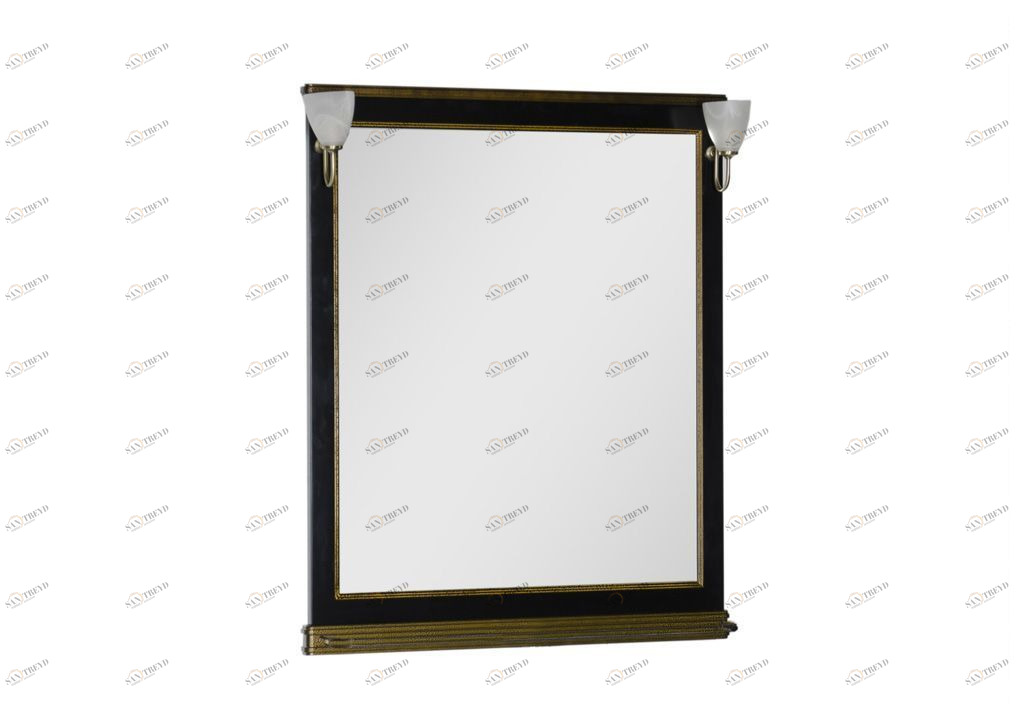 Зеркало Aquanet Валенса 90 черный краколет/золото 00180043