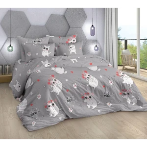 90714084 Комплект постельного белья Mercury Home Китти 23299, евро, бязь, разноцветный STLM-1038860